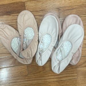 3 pairs of ballet shoes.one pair new